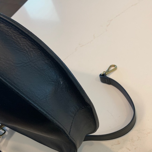 Madewell Black Leather Cossebody Bag with Striped Strap & Solid strap NWOT - Picture 10 of 15